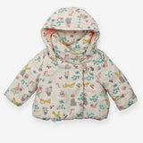 White coat detachable hood garden animals