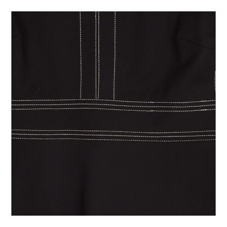 Midi Dress Black Crepe Knit Tailored Topstitch