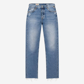 Jeans Marillard Straight Leg Raw Hem Blue Denim