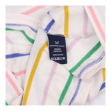 Top White Multi Stripe Cotton Long Sleeve Crew Nec