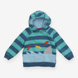 Green and Blue Striped Fish Hoodie