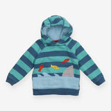 Green and Blue Striped Fish Hoodie
