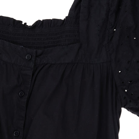 Black Broderie Anglaise Tiered Midi Summer Dress