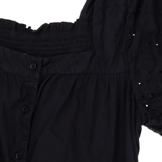 Black Broderie Anglaise Tiered Midi Summer Dress