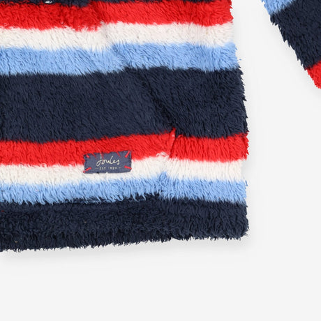 1/4 zip furry red white blue sweater
