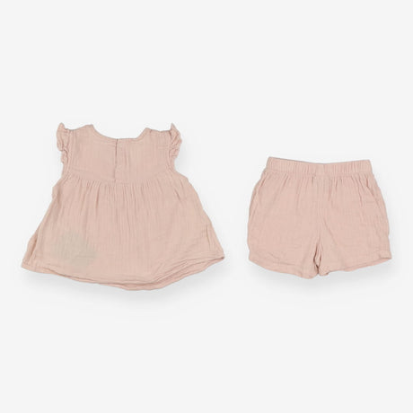 Baby pink tunic & shorts outfit 