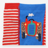 Red Striped Tractor Knit Leggings