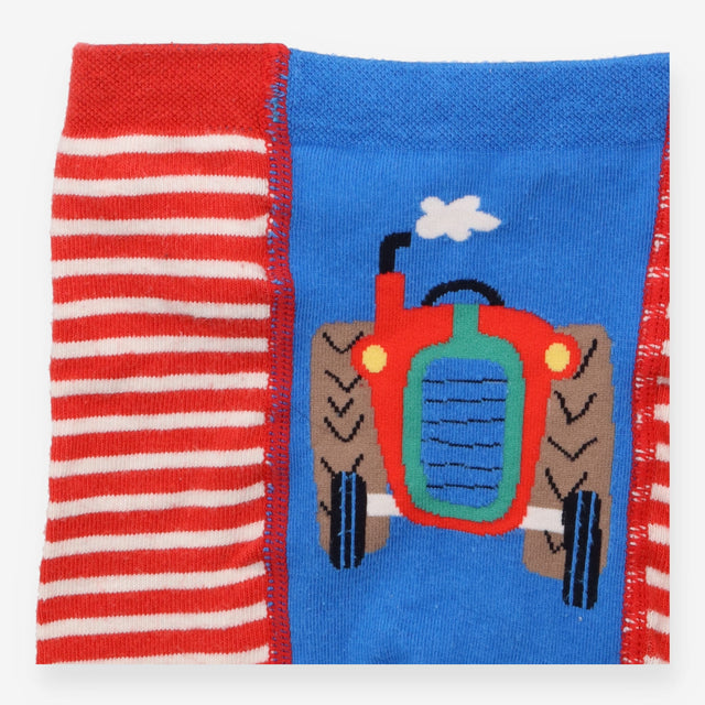 Red Striped Tractor Knit Leggings