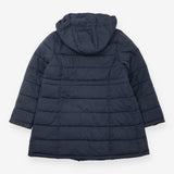 Padded Maternity Longline Hooded Coat in Navy