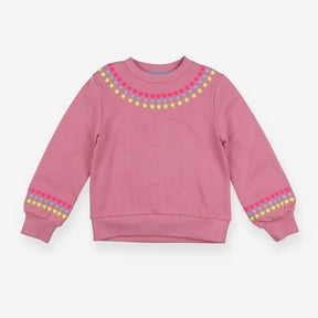 Sweater pink hearts circles and stars