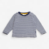 T-shirt Long Sleeve Navy Stripe Yellow Trim