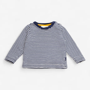 T-shirt Long Sleeve Navy Stripe Yellow Trim