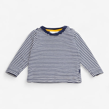 T-shirt Long Sleeve Navy Stripe Yellow Trim