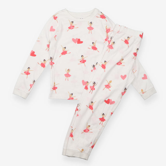 White LS Ballerina PJ's Set