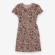 Blush and Black Botanical Print Fit and Flare Dres