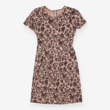 Blush and Black Botanical Print Fit and Flare Dres