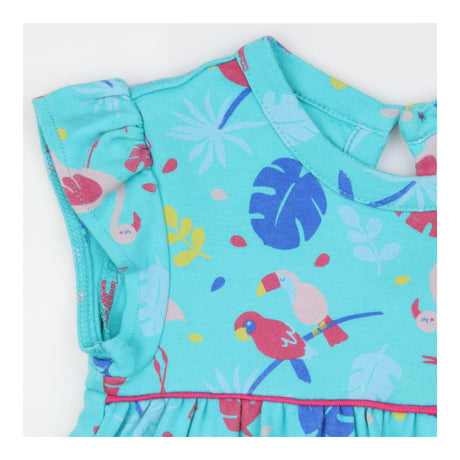 Blue Flamingo Dress with Bodysuit Attached