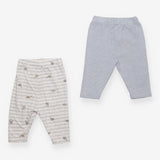 Leggings Blue Stripe and Grey Stripe Dinosaur 
