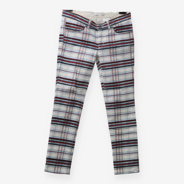 See by Chloé Blue Red Plaid Skinny Jeans