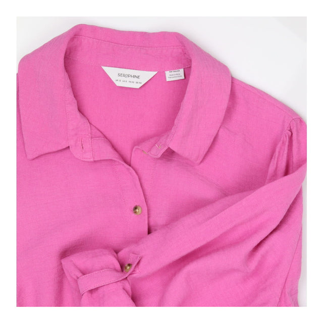 Seraphine Pink Maternity Shirt Dress with Expandab