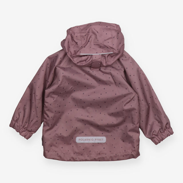 Unlined Raincoat Purple with Hearts and Water Drop