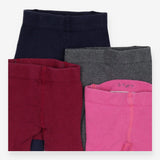 Tights 4pc grey pink purple blue