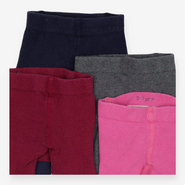 Tights 4pc grey pink purple blue