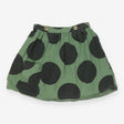 Skirt green reversible polka dots
