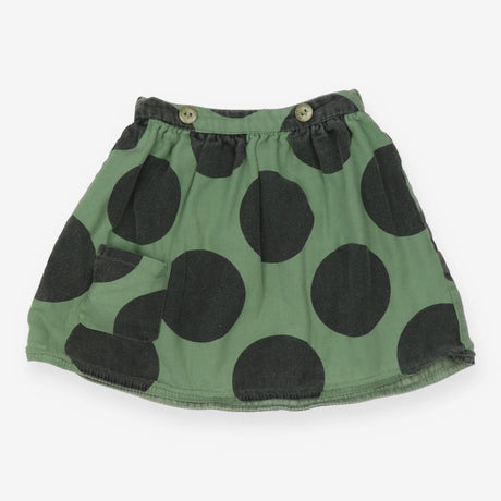 Skirt green reversible polka dots