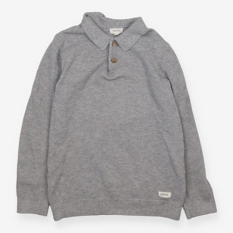 Sweater Grey with Waffle Knit Collared