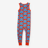 Dungarees Jersey Blue with Red Flowers