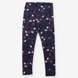 Blue floral leggings