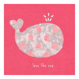 Tee pink SS sequin whale