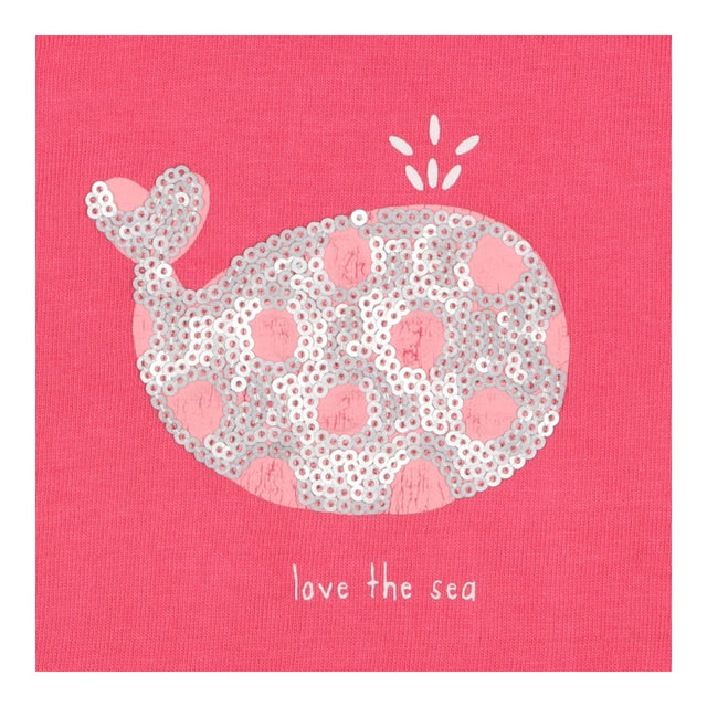 Tee pink SS sequin whale