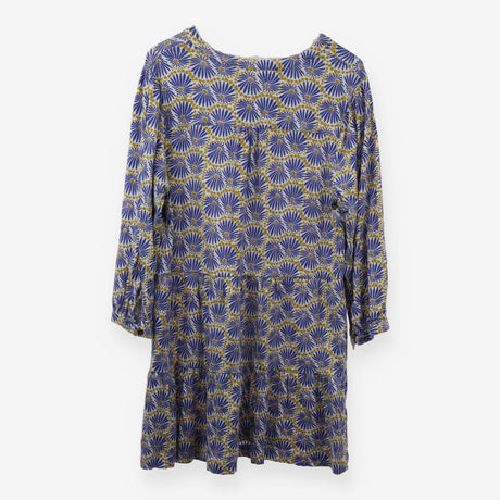 White Stuff Blue Yellow Floral Long Sleeve Tiered 