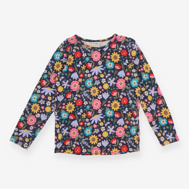 T-Shirt Long Sleeve Navy Floral Pollinators