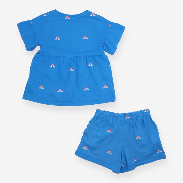 Blue Outfit with Rainbows
