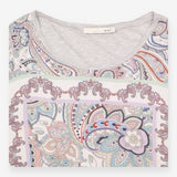 Top Multicolour Paisley Print Short Sleeve Relaxed