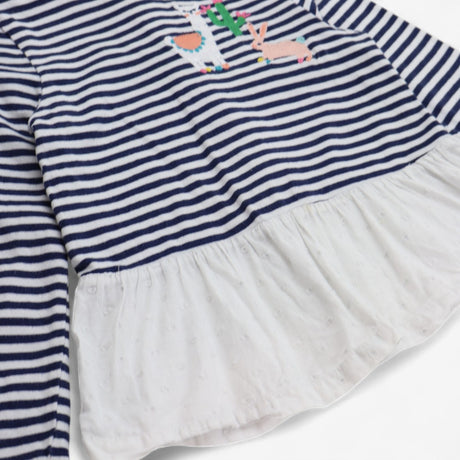 T-Shirt Long Sleeve Stripe with Llama and Rabbit