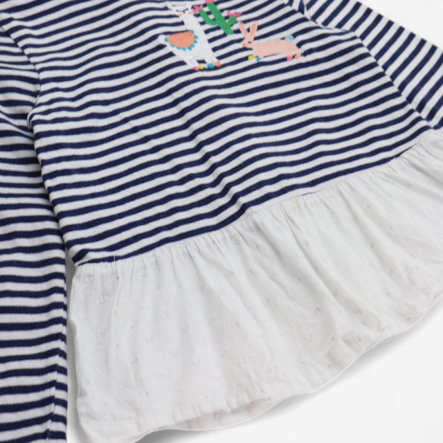 T-Shirt Long Sleeve Stripe with Llama and Rabbit