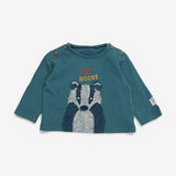 T-shirt LS Teal Badger All good in the woods