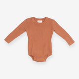 Brown Ribbed Bodysuit 