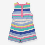 Romper sleeveless striped pink edging