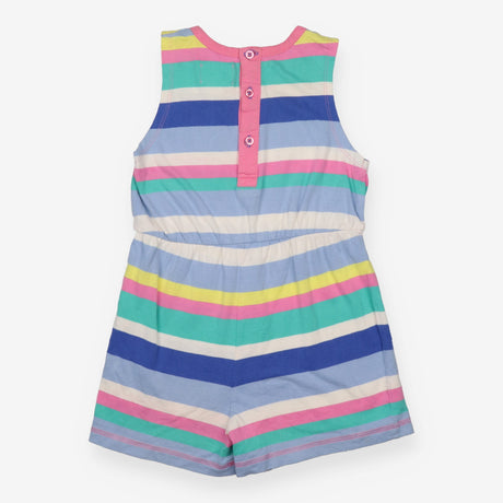 Romper sleeveless striped pink edging