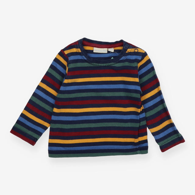 T-shirt long sleeve navy multi striped