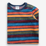 T-Shirt Velour Orange Green and Blue Stripes