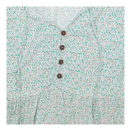 Green and Pink Floral Button Front Maternity Dress