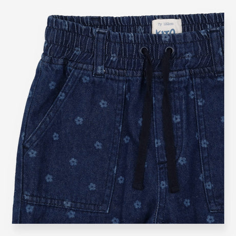 Pull on Cuffed Jean with Flowers