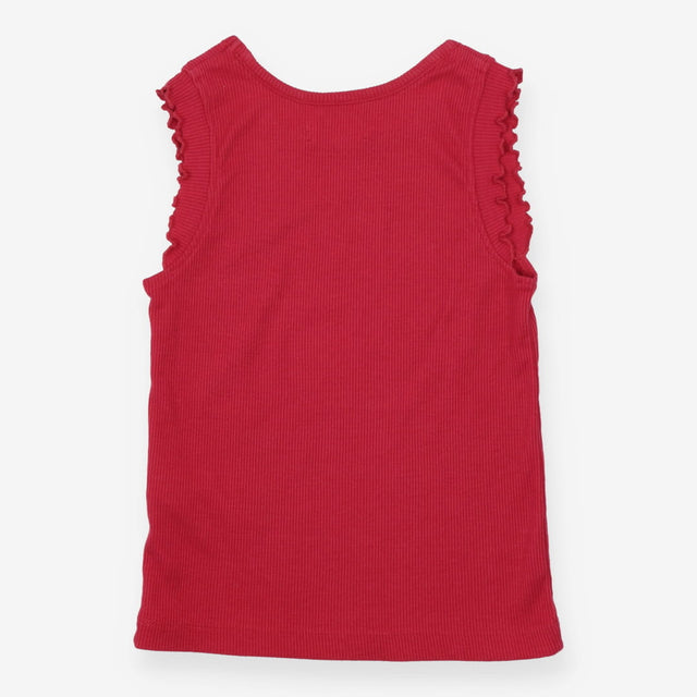 Vests pink frill sleeve ribbed
