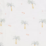 Sleeping bag white with palm trees